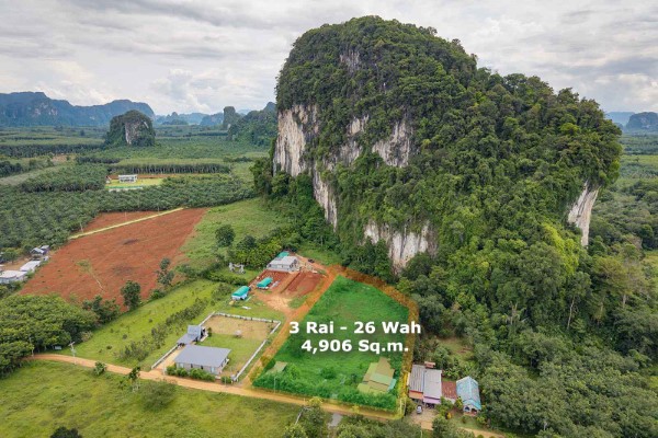 ขาย - ขายที่ดิน 3 ไร่ พร้อมวิวภูเขาสูงตระหง่านสุดตระการตา - Nong Thaley, Krabi