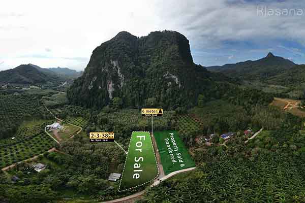 2 Rai 3 Ngan, Stunning Mountain View Land  - Nong Thaley, Krabi